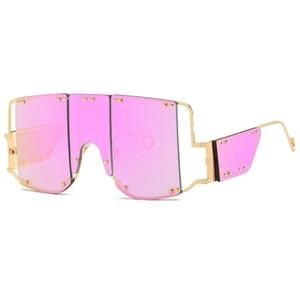 Oversized Pink & Gold Sunglasses